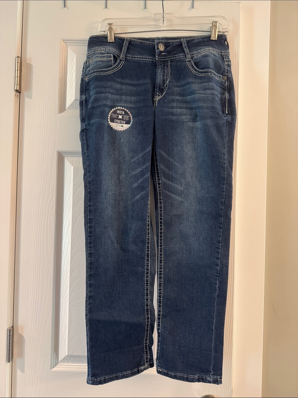 Wallflower Straight Leg Jeans in Dark Blue Wash